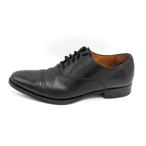Jack Erwin Cap Toe Brogue Dress Shoes Oxford Black Leather Men's Size 8 (42)